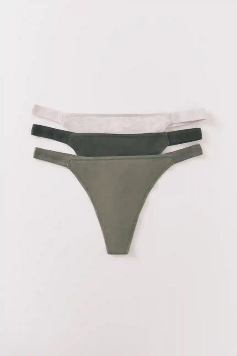 women'secret stringi 3-pack kolor zielony 4932665