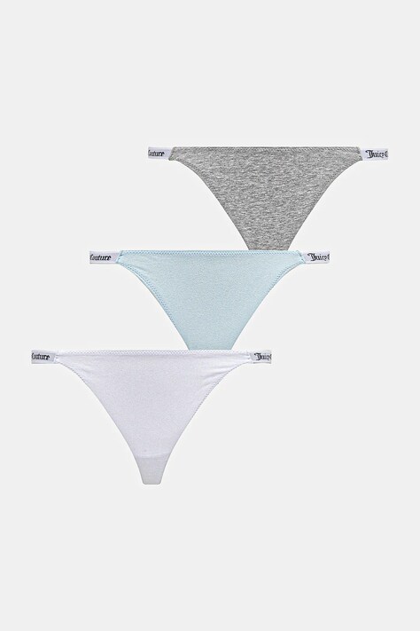 Juicy Couture stringi 3-pack kolor szary JCTTH225951