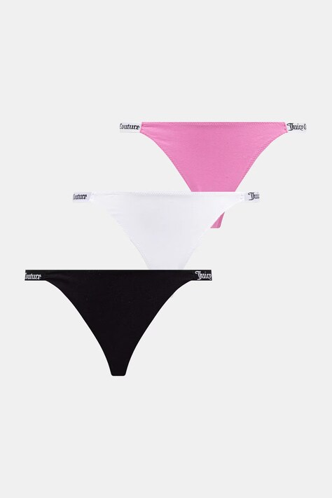 Juicy Couture tange za žene s pamukom 3 PK DEMI THNG 3-pack roze JCTTH225951