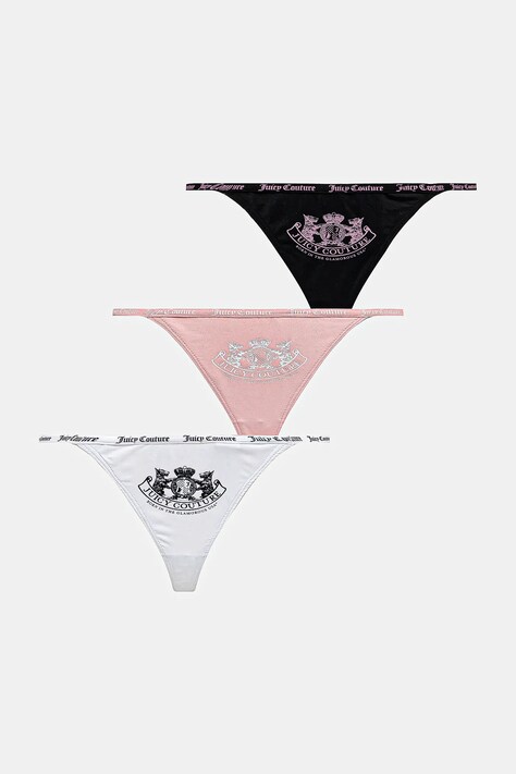 Juicy Couture stringi 3-pack kolor różowy JCTTH225959