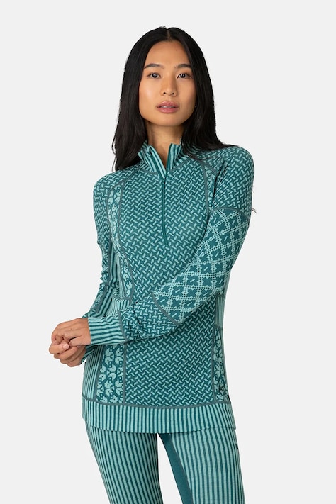 Kari Traa Longsleeve funkcyjny damski wełniany SMEKKER turkusowy 622681