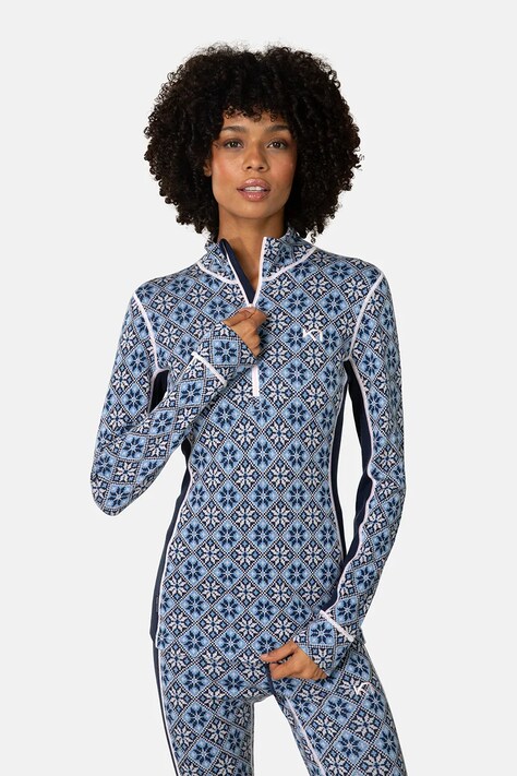 Kari Traa Bluza funkcyjna damska z wełny merino ROSE niebieska 622691