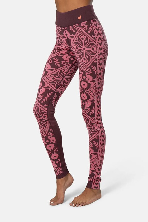 Kari Traa Legginsy funkcyjne damskie z wełną merino SAGA brązowe 623832
