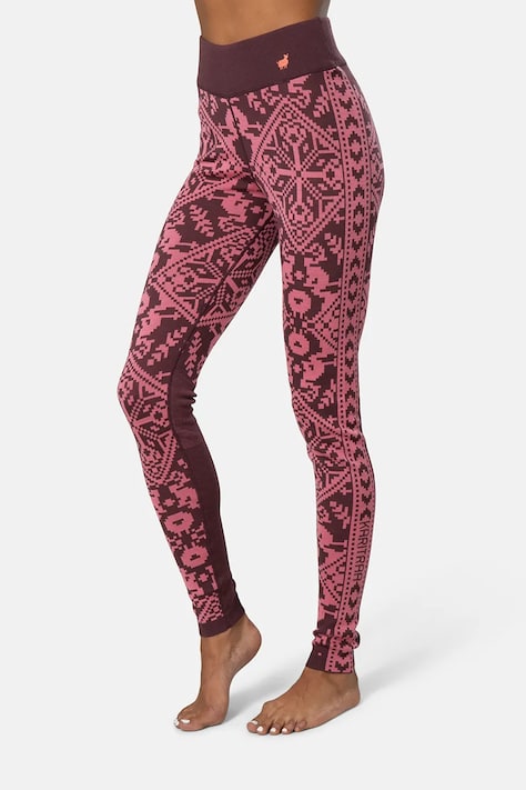 Kari Traa Legginsy funkcyjne damskie z wełną merino SAGA brązowe 623832