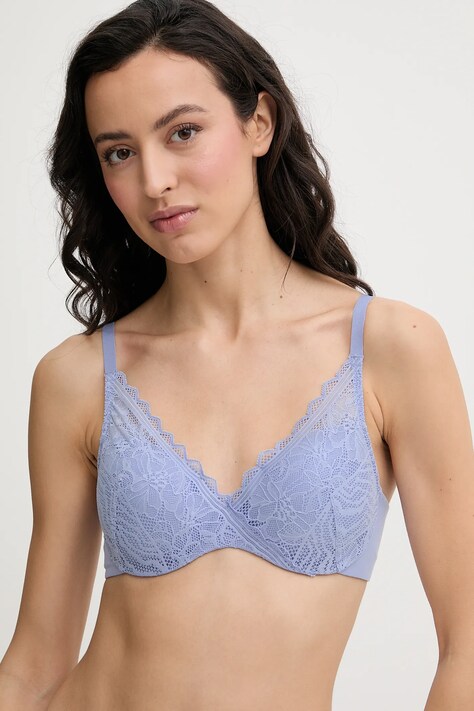 Chantelle biustonosz Floral Touch kolor beżowy koronkowy gładki C94260