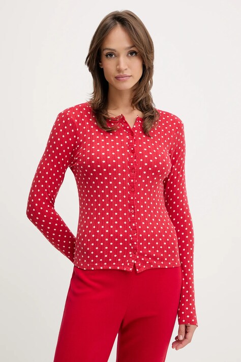 Abercrombie & Fitch longsleeve piżamowy damska kolor czerwony KI146-5107-500