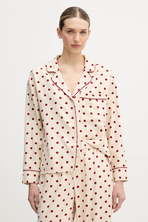 Abercrombie & Fitch koszula piżamowa damska kolor beżowy KI146-5136-606