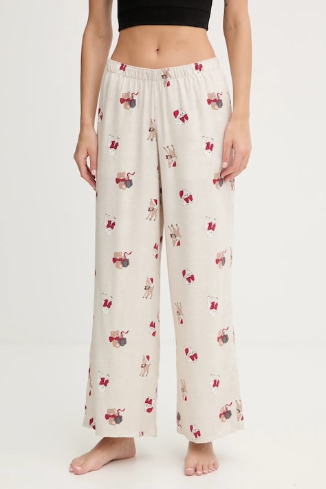 Hollister Co. spodnie piżamowe damska kolor beżowy KI346-5114-128