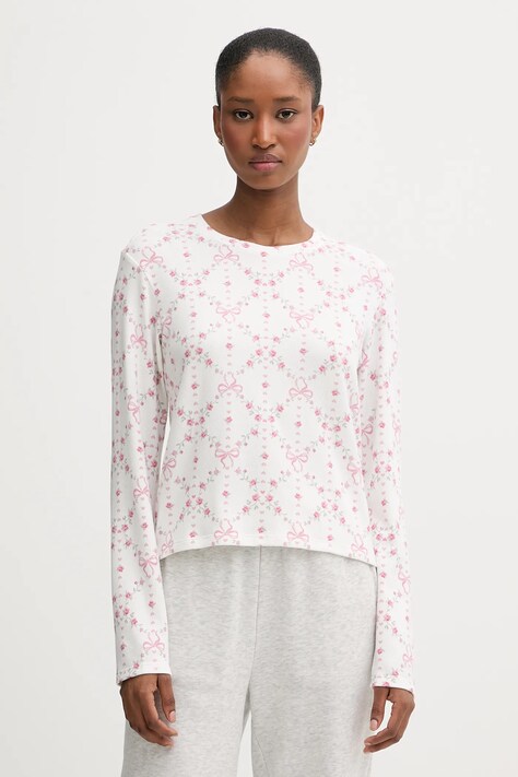 Hollister Co. longsleeve piżamowy damska kolor biały KI346-5132-108