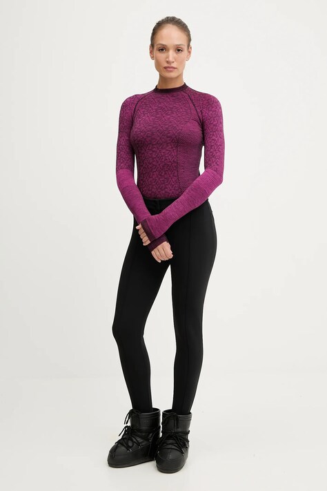 Newland longsleeve funkcyjny z dodatkiem wełny LADY ROUND NECK SW kolor różowy N4600.111