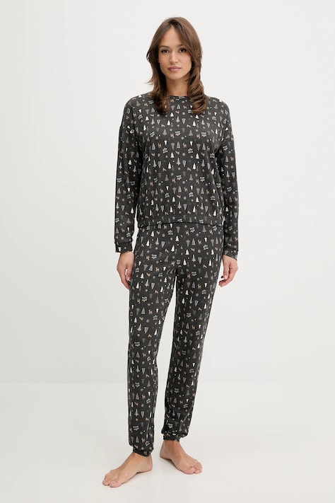 United Colors of Benetton piżama damska kolor szary 32QH3P04E