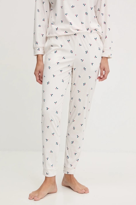 Spodnji del pižame United Colors of Benetton ženski, bež barva, 312W3F04T