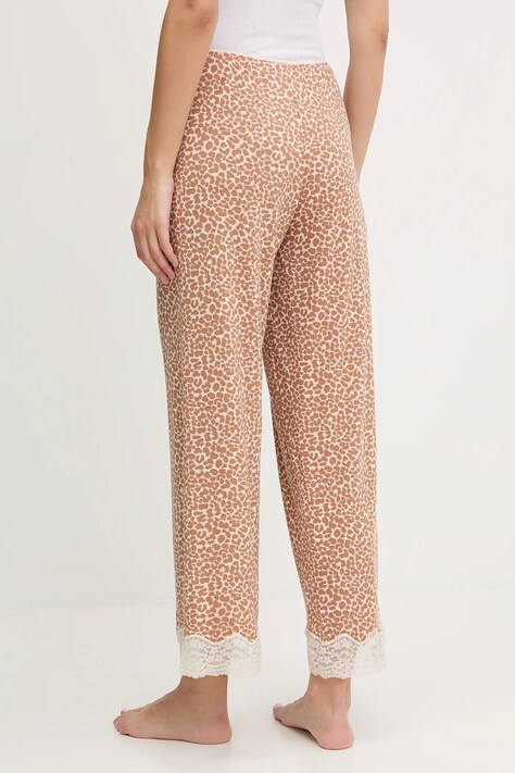 United Colors of Benetton spodnie piżamowe damska kolor beżowy 32V93F04S