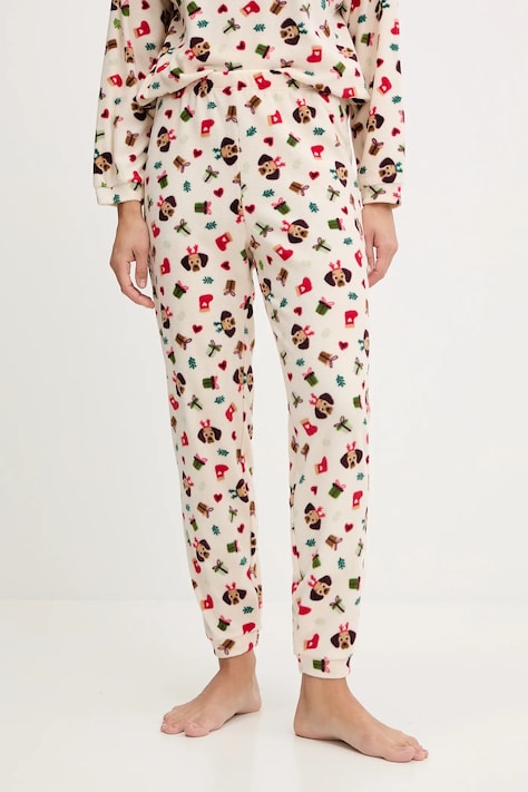 Spodnji del pižame United Colors of Benetton ženski, bež barva, 39EZ3F04V