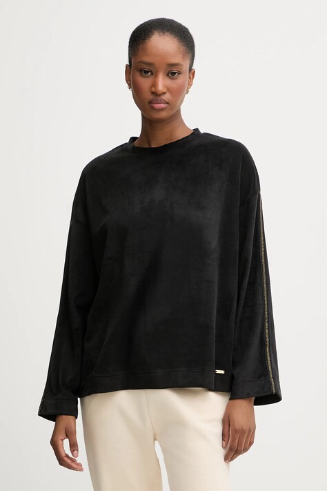 Μακρυμάνικη μπλούζα πιτζάμας United Colors of Benetton χρώμα: μαύρο, 3JQA3M08B