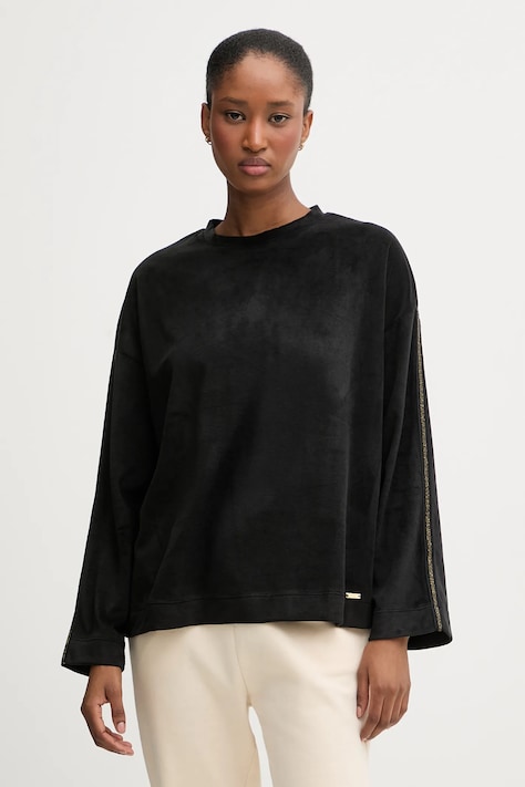 Μακρυμάνικη μπλούζα πιτζάμας United Colors of Benetton χρώμα: μαύρο, 3JQA3M08B