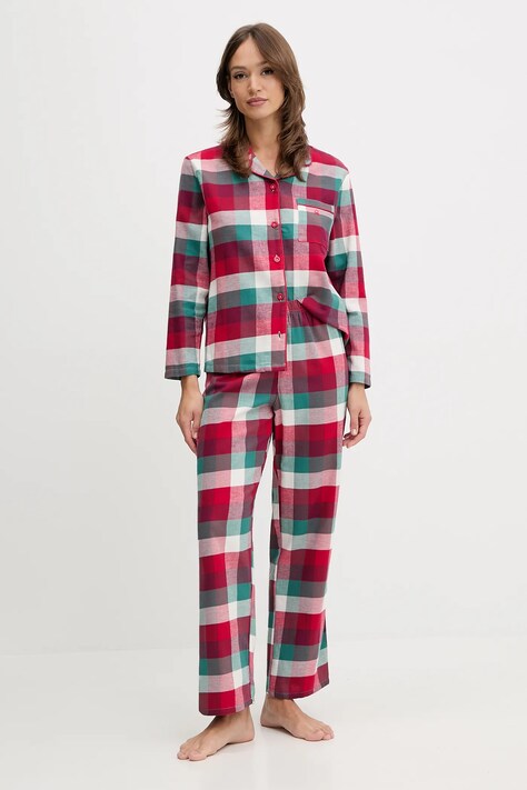 United Colors of Benetton piżama bawełniana damska kolor bordowy bawełniana 40EP3P00W