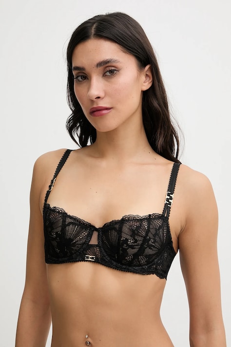 Chantelle biustonosz kolor czarny koronkowy gładki C19YM5
