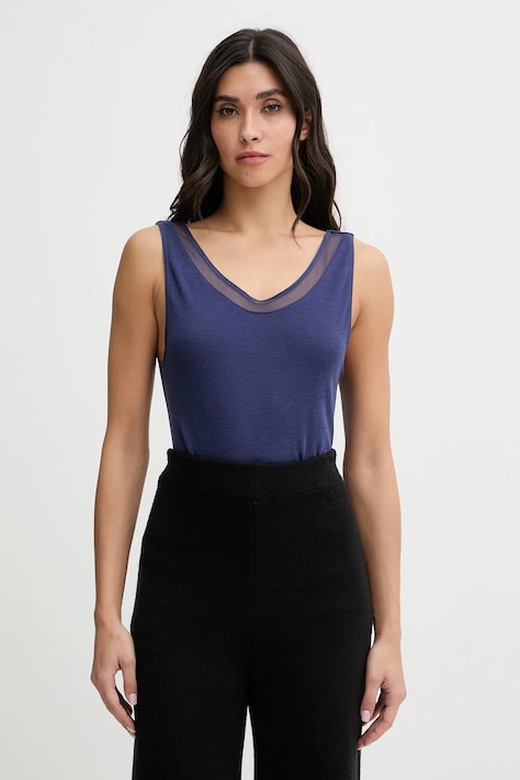 Chantelle top bieliźniany wełniany FEMILET kolor niebieski FN1582.050