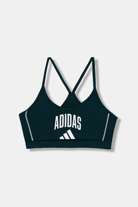adidas biustonosz sportowy dziecięcy kolor zielony JW8661