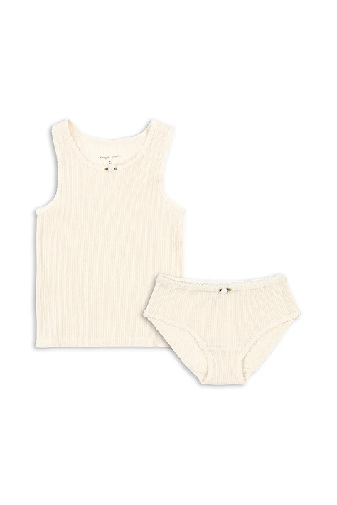Детский комплект из хлопка Konges Sløjd PAPIN UNDERWEAR SET GOTS цвет бежевый KS103959