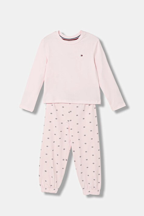 Tommy Hilfiger piżama dziecięca kolor różowy wzorzysta UG0UG00817