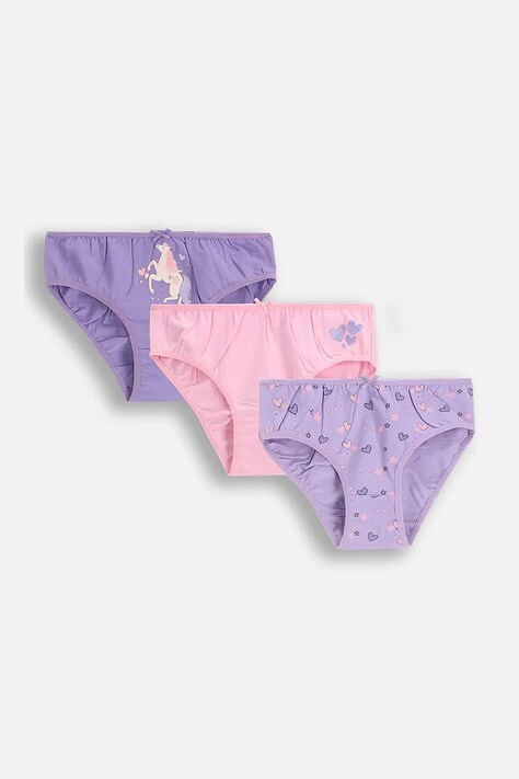 Coccodrillo figi dziecięce 3-pack kolor fioletowy PANTS