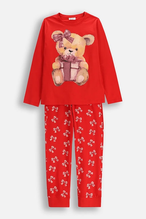 Coccodrillo set pigiama di cotone per bambini colore rosso MERRY XMAS