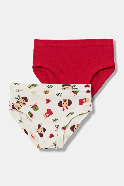 United Colors of Benetton slipy dziecięce 2-pack kolor czerwony 35CL0S00Z