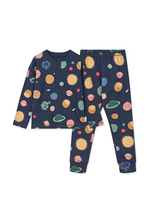 Liewood piżama dziecięca Wilhelm Printed Pyjamas Set kolor granatowy wzorzysta LW20361