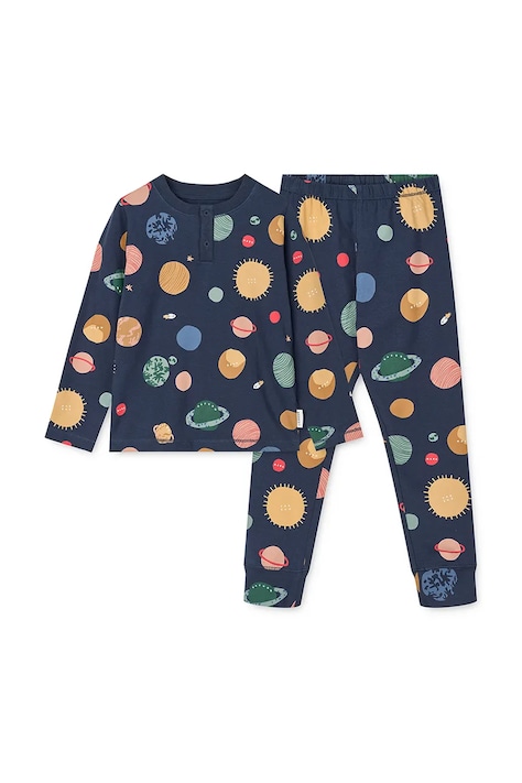 Liewood piżama dziecięca Wilhelm Printed Pyjamas Set kolor granatowy wzorzysta LW20361