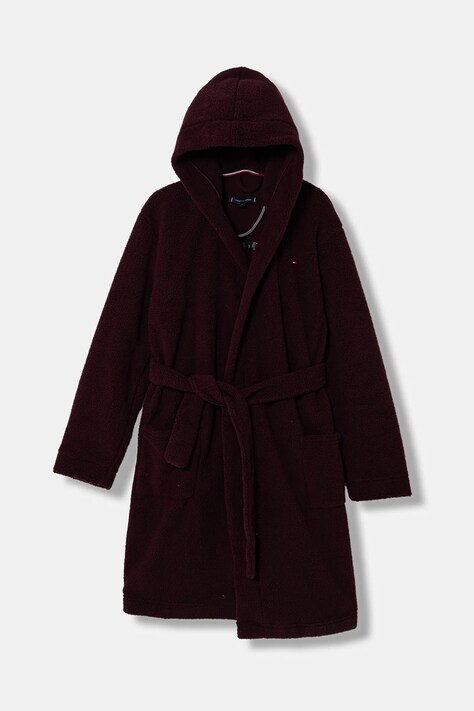 Tommy Hilfiger szlafrok kolor bordowy UK0UK00090