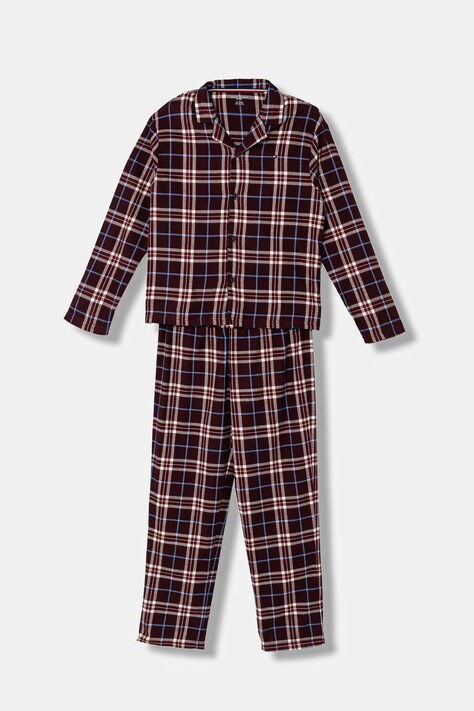 Tommy Hilfiger piżama dziecięca kolor bordowy wzorzysta UK0UK00075