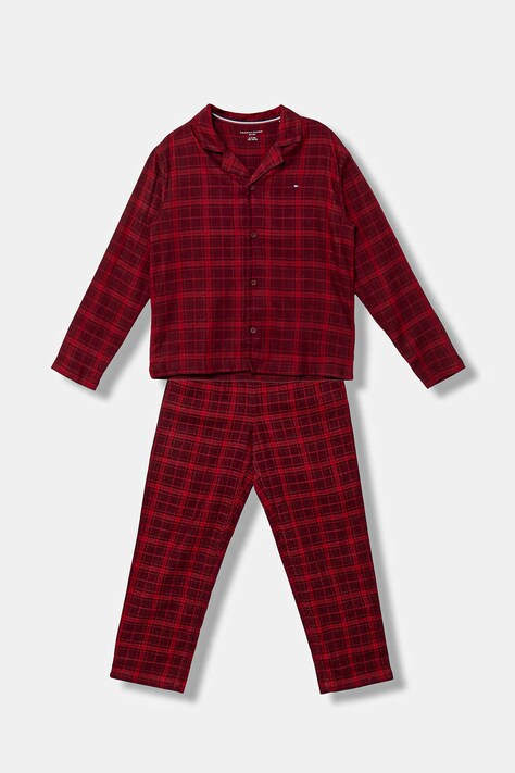 Детская пижама Tommy Hilfiger цвет красный однотонная UK0UK00089