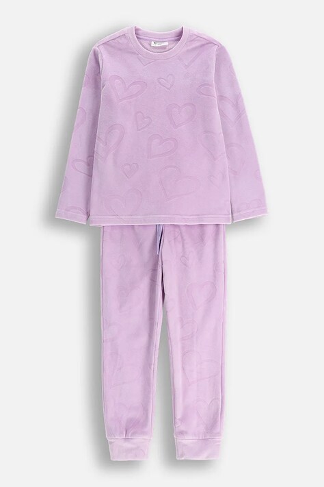 Coccodrillo pijama copii culoarea violet, cu model, PYJAMAS