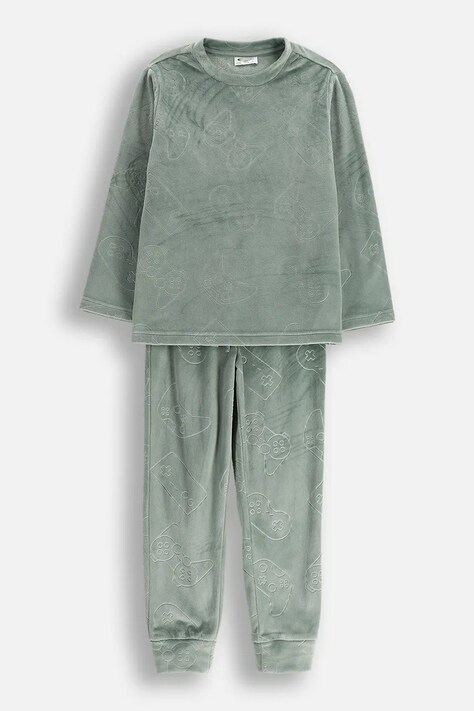 Detské pyžamo Coccodrillo zelená farba, vzorované, PYJAMAS