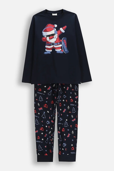 Coccodrillo set pigiama di cotone per bambini colore blu navy MERRY XMAS
