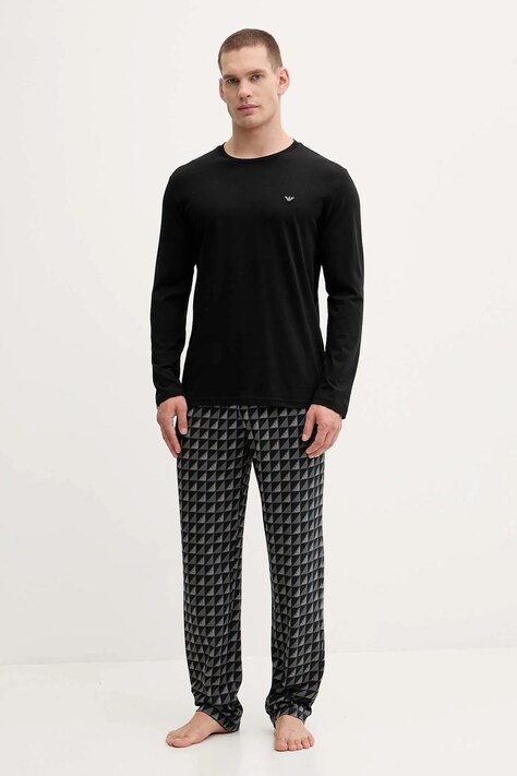 Emporio Armani Underwear piżama bawełniana męska kolor czarny wzorzysta EM000611 AF14994