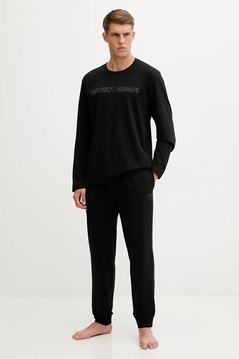 Піжама Emporio Armani Underwear колір чорний з принтом EM000616 AF14978