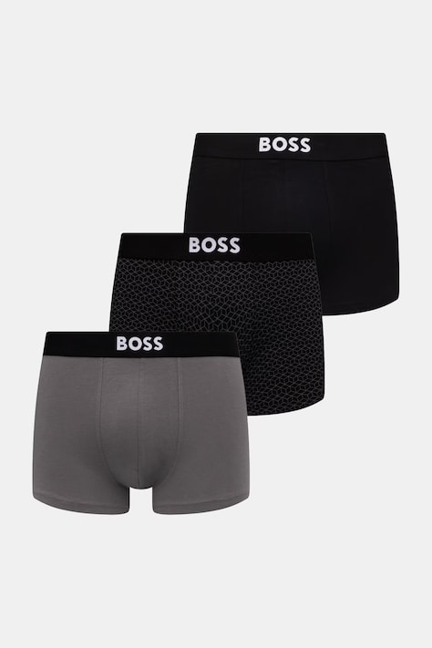 BOSS boksarice moške bombažne Trunk 3P BOSS ONE D paket 3 kosov sive 50549832