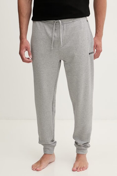 BOSS spodnie dresowe męskie Waffle Pants Cuff szare high waist 50535878