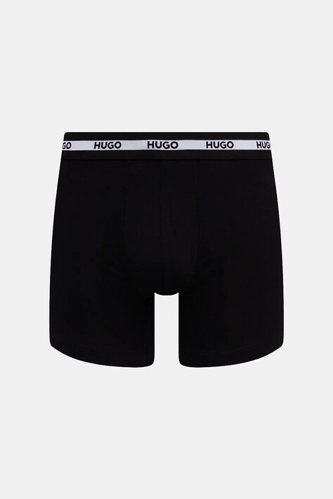 HUGO боксери чоловічі бавовняні з еластаном BOXER BR PLANET DES 3 шт — AW25-BIM01T, чорний — фото 2