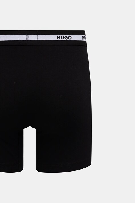 HUGO боксери чоловічі бавовняні з еластаном BOXER BR PLANET DES 3 шт — AW25-BIM01T, чорний — фото 5
