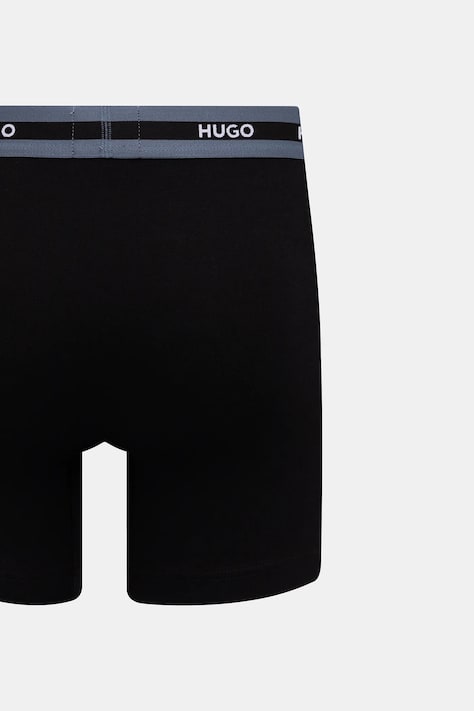 HUGO боксери чоловічі бавовняні з еластаном BOXER BR PLANET DES 3 шт — AW25-BIM01T, чорний — фото 7