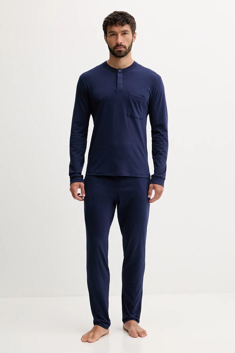 Βαμβακερές πιτζάμες United Colors of Benetton χρώμα: μπλε, 3VD04P02W