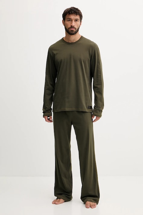 Diesel pijamale de bumbac SET-ADRIAN-UTLT culoarea gri, uni, A19505.0PJBB