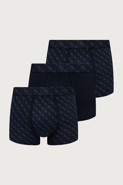 Guess Priliehavé boxerky pánske bavlnené s elastanom 3-pak tmavomodré U5BG69 K6YW1