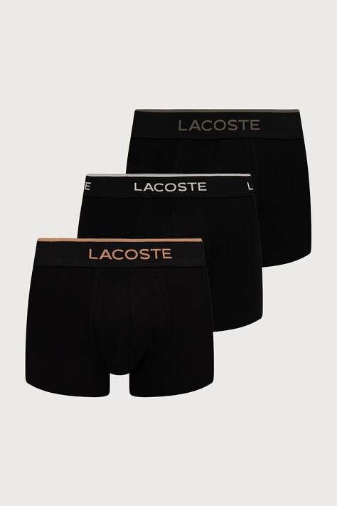 Lacoste Bokserki męskie z bawełną 3-pack czarne 5H4967