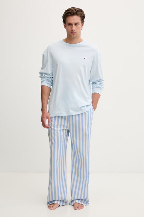 Tommy Hilfiger dvoudílné pyžamo pánské bavlněné modré UM0UM03663