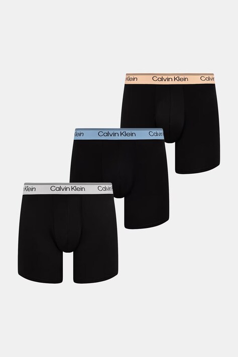 Calvin Klein Underwear oprijete boksarice moške paket 3 kosov črne LV00NB4410